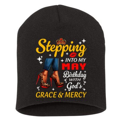 Stepping Into May Birthday Black Woman Girl High Heels Short Acrylic Beanie