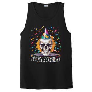 Skeleton ItS My Birthday Party Happy Halloween Birthday Gift PosiCharge Competitor Tank