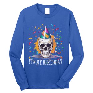 Skeleton ItS My Birthday Party Happy Halloween Birthday Gift Long Sleeve Shirt