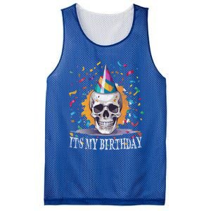 Skeleton ItS My Birthday Party Happy Halloween Birthday Gift Mesh Reversible Basketball Jersey Tank