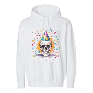 Skeleton ItS My Birthday Party Happy Halloween Birthday Gift Garment-Dyed Fleece Hoodie