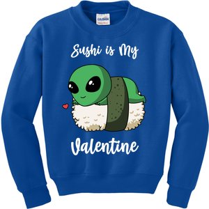 Sushi Is My Valentine Ufo Alien Funny Valentines Day Cool Gift Kids Sweatshirt