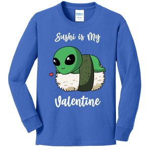 Sushi Is My Valentine Ufo Alien Funny Valentines Day Cool Gift Kids Long Sleeve Shirt