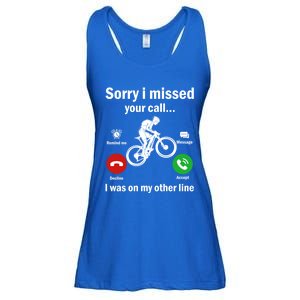 Sorry I Missed Your Call Was On Other Line Mountain Biking Gift Ladies Essential Flowy Tank