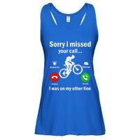 Sorry I Missed Your Call Was On Other Line Mountain Biking Gift Ladies Essential Flowy Tank