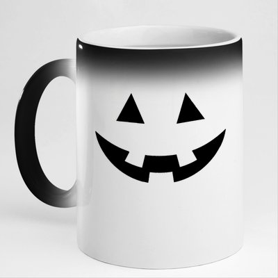 Simple Pumpkin Big Face 11oz Black Color Changing Mug