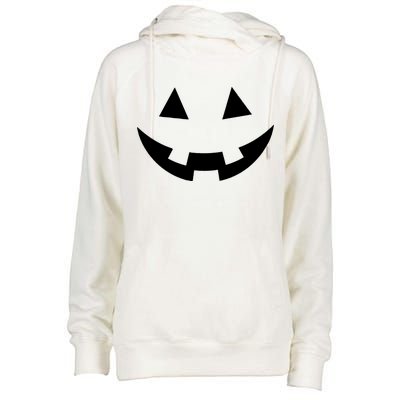 Simple Pumpkin Big Face Womens Funnel Neck Pullover Hood