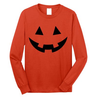 Simple Pumpkin Big Face Long Sleeve Shirt