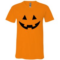 Simple Pumpkin Big Face V-Neck T-Shirt