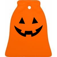 Simple Pumpkin Big Face Ceramic Bell Ornament