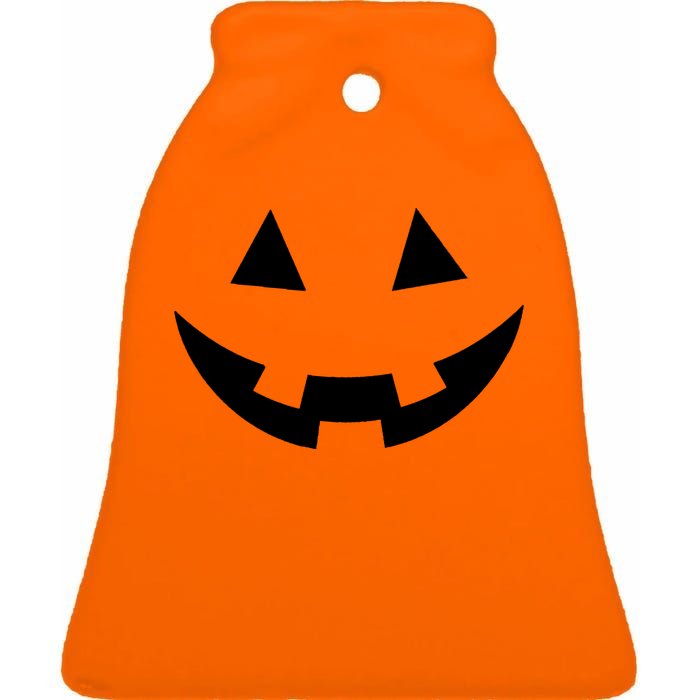 Simple Pumpkin Big Face Ceramic Bell Ornament