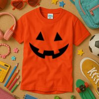 Simple Pumpkin Big Face Kids T-Shirt