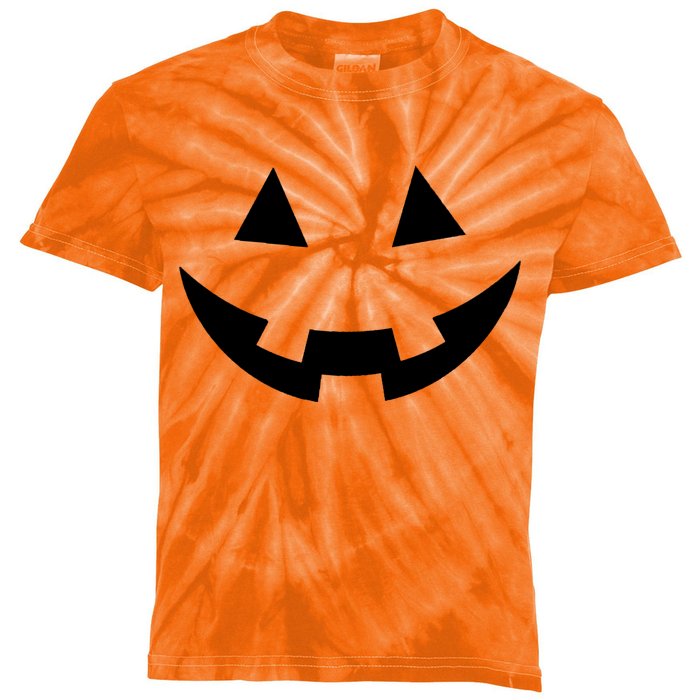 Simple Pumpkin Big Face Kids Tie-Dye T-Shirt