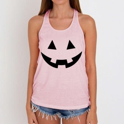 Simple Pumpkin Big Face Women's Knotted Racerback Tank