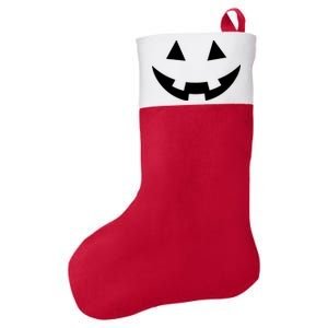 Simple Pumpkin Big Face Felt Holiday Christmas Stocking