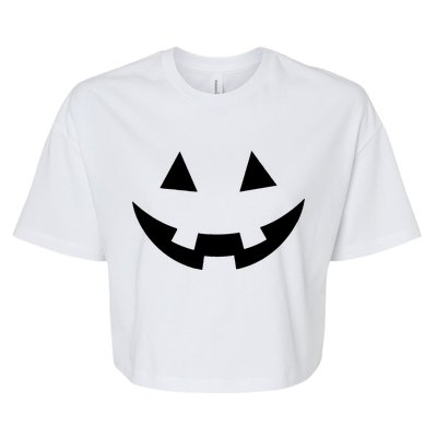 Simple Pumpkin Big Face Bella+Canvas Jersey Crop Tee