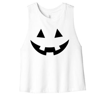 Simple Pumpkin Big Face Women's Racerback Cropped Tank