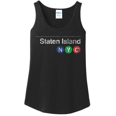 Staten Island New York Nyc Worn Design Ladies Essential Tank