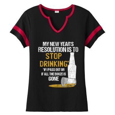 Stop Ing New Year Resolution Funny Beer Lover Gift Ladies Halftime Notch Neck Tee