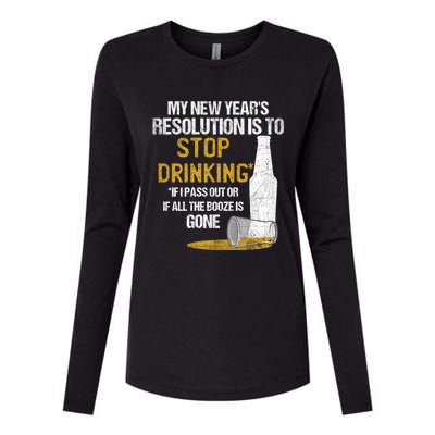 Stop Ing New Year Resolution Funny Beer Lover Gift Womens Cotton Relaxed Long Sleeve T-Shirt