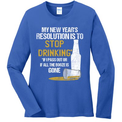 Stop Ing New Year Resolution Funny Beer Lover Gift Ladies Long Sleeve Shirt