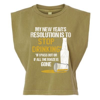 Stop Ing New Year Resolution Funny Beer Lover Gift Garment-Dyed Women's Muscle Tee