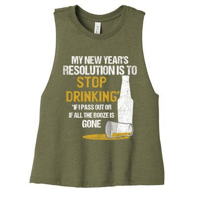 Stop Ing New Year Resolution Funny Beer Lover Gift Women's Racerback Cropped Tank