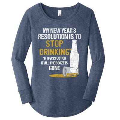 Stop Ing New Year Resolution Funny Beer Lover Gift Women's Perfect Tri Tunic Long Sleeve Shirt