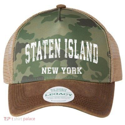Staten Island New York Ny Vintage Varsity Sports Legacy Tie Dye Trucker Hat
