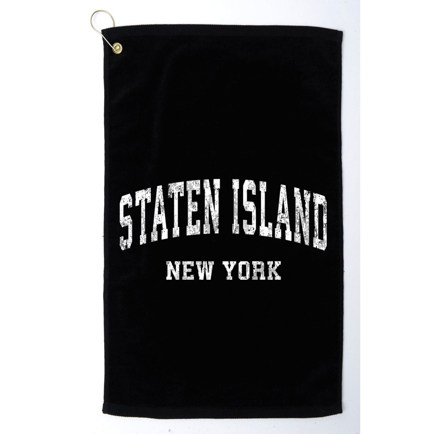 Staten Island New York Ny Vintage Varsity Sports Golf Towel
