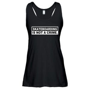 Skateboarding Is Not A Crime Cool Design Ladies Essential Flowy Tank