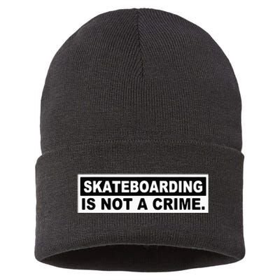 Skateboarding Is Not A Crime Cool Design Sustainable Knit Beanie