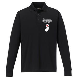 Someone In New Jersey Loves Me New Jersey Nj Performance Long Sleeve Polo