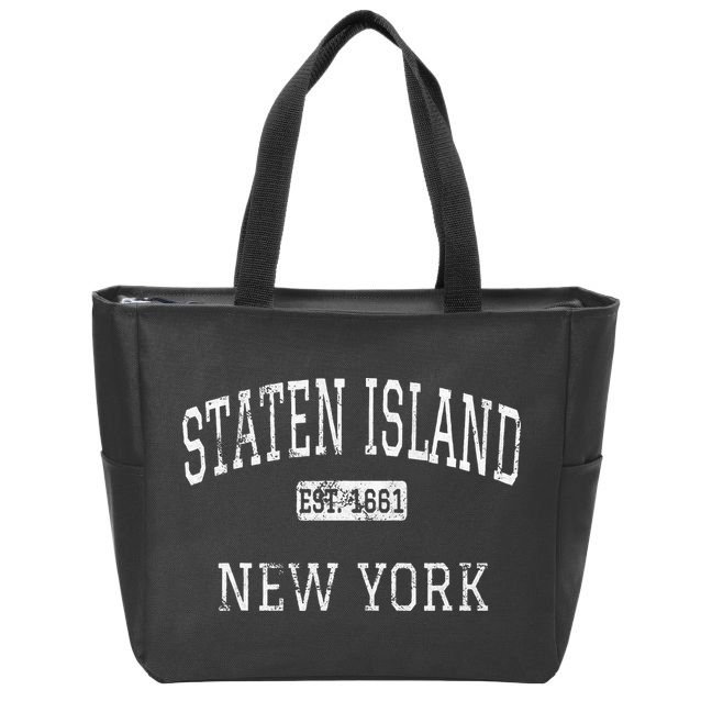 Staten Island New York Ny Vintage Zip Tote Bag