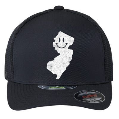 Smiling In Nj – Funny New Jersey Happy Face Flexfit Unipanel Trucker Cap