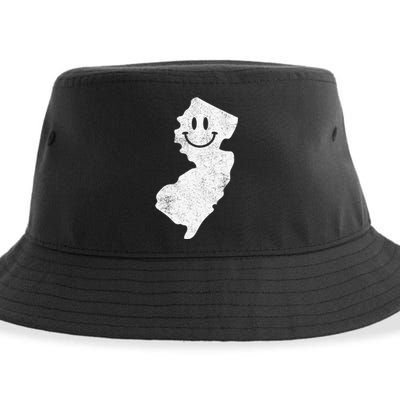 Smiling In Nj – Funny New Jersey Happy Face Sustainable Bucket Hat