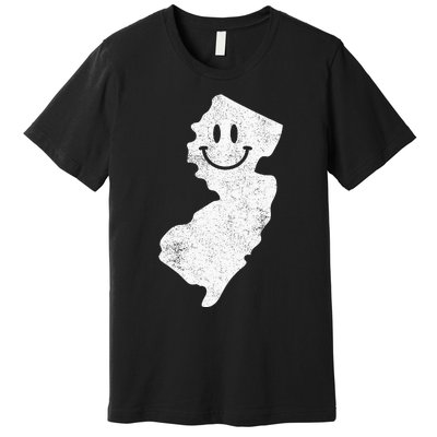 Smiling In Nj – Funny New Jersey Happy Face Premium T-Shirt