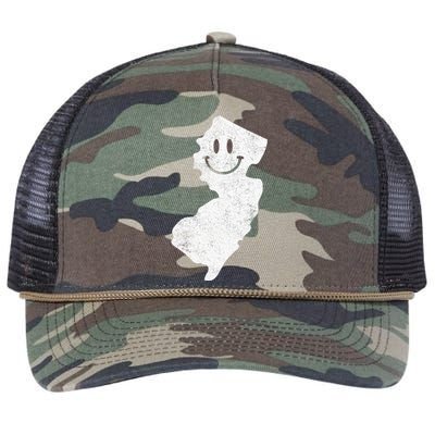 Smiling In Nj – Funny New Jersey Happy Face Retro Rope Trucker Hat Cap