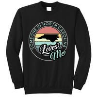 Someone In North Carolina Loves Me Vintage Sunset State Map Sweatshirt