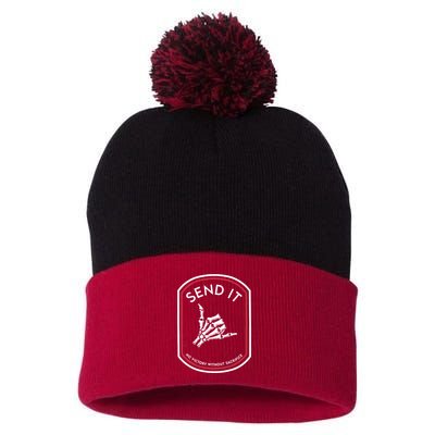 Send It No Victory Without Sacrifice Pom Pom 12in Knit Beanie