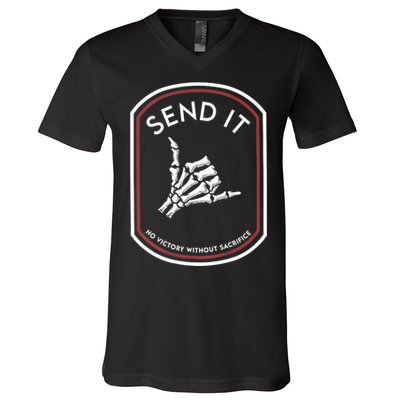 Send It No Victory Without Sacrifice V-Neck T-Shirt