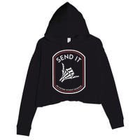 Send It No Victory Without Sacrifice Crop Fleece Hoodie