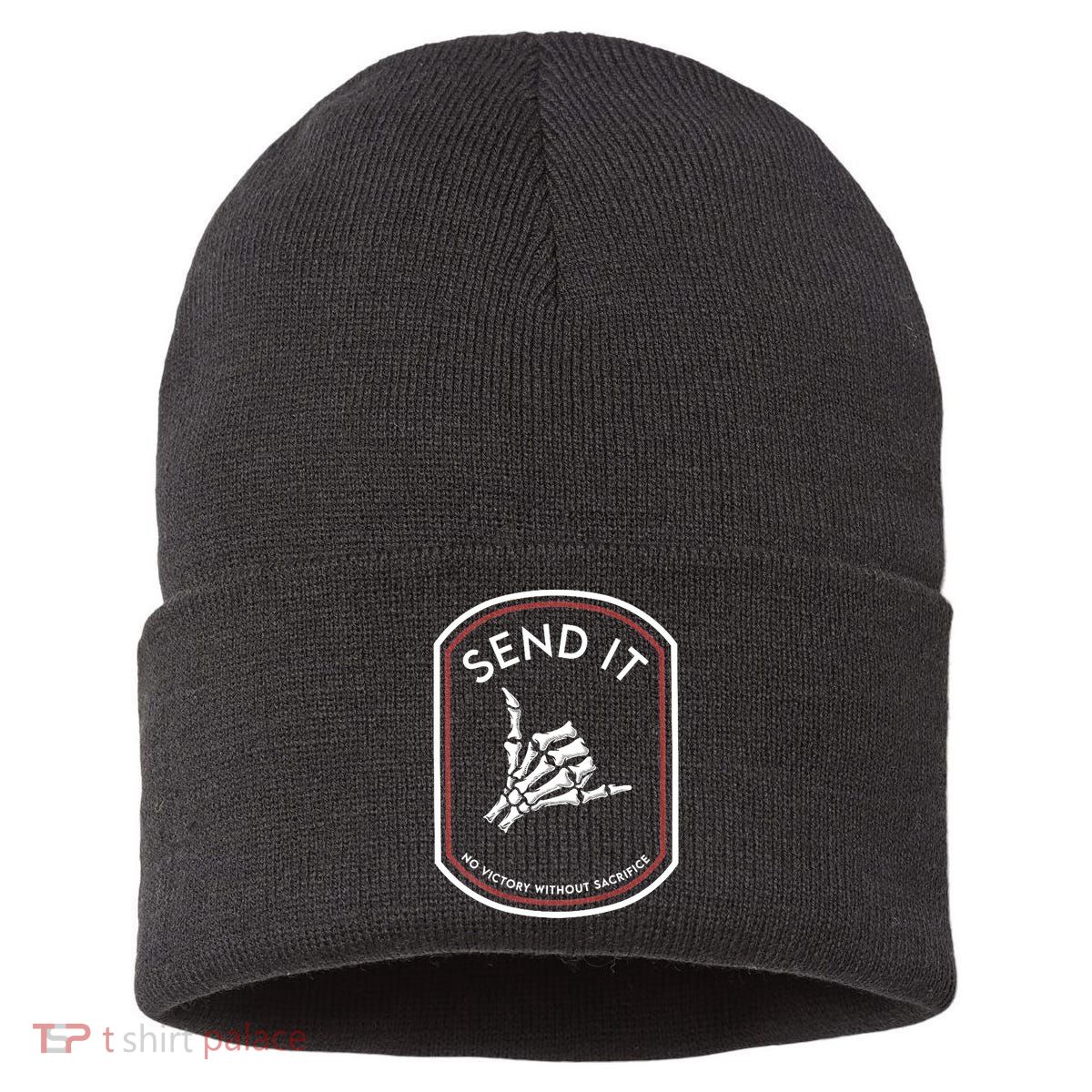 Send It No Victory Without Sacrifice Sustainable Knit Beanie