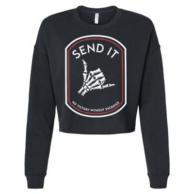 Send It No Victory Without Sacrifice Cropped Pullover Crew