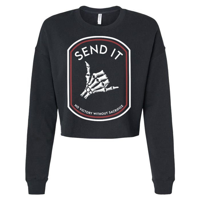 Send It No Victory Without Sacrifice Cropped Pullover Crew