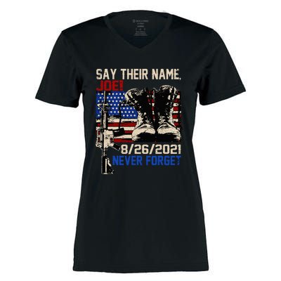 Say Ir Names Joe Names Of Fallen Soldiers 13 Heroes Women's Momentum V-Neck T-Shirt