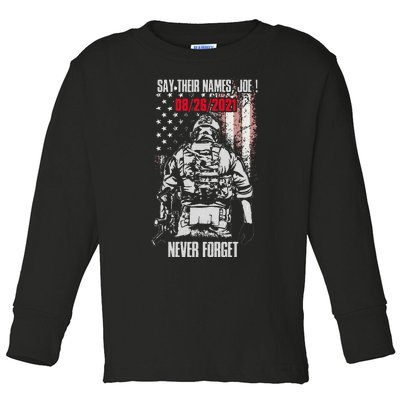 Say Ir Names Joe Names Of Fallen Soldiers 13 Heroes Toddler Long Sleeve Shirt