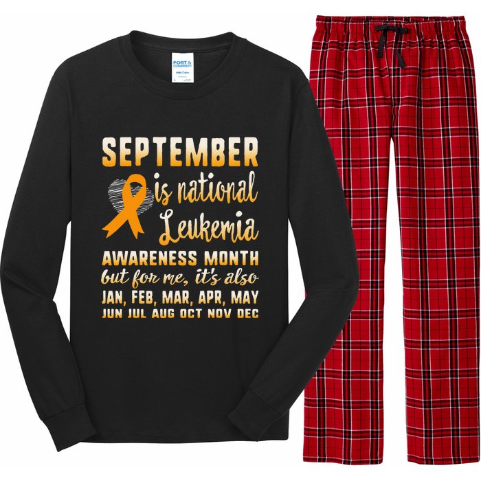 September Is National Leukemia Awareness Month Warrior Gift Long Sleeve Pajama Set