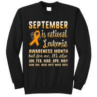 September Is National Leukemia Awareness Month Warrior Gift Tall Sweatshirt