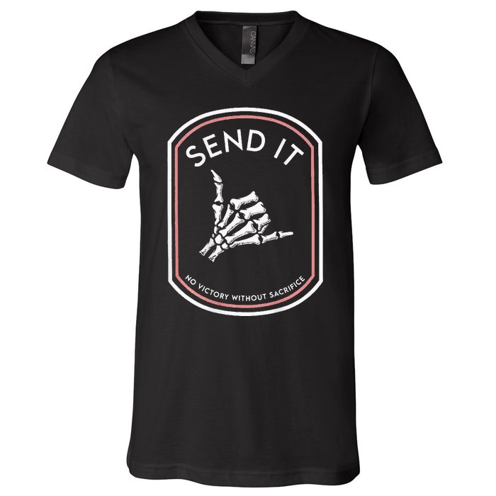 Send It No Victory Without Sacrifice V-Neck T-Shirt